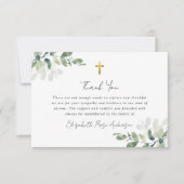 Sympathie Eucalyptus kruisfoto begrafenis Bedankkaart (Voorkant)