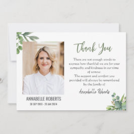 Sympathie Eucalyptus verlaat de begrafenis Bedankkaart