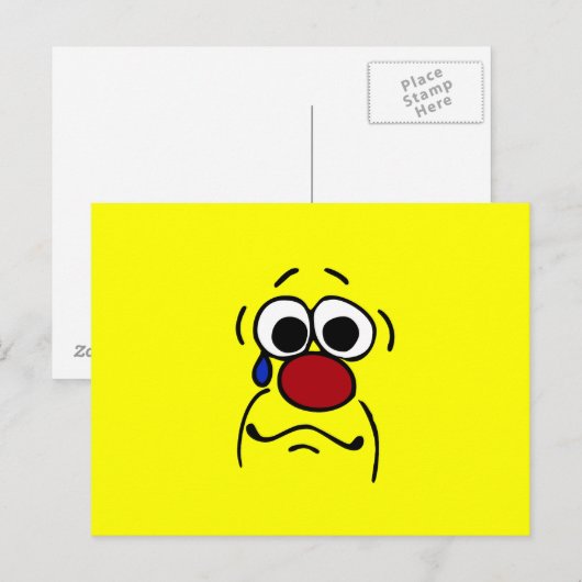 Sympathie Face Grumpey Briefkaart (Voorkant / Achterkant)