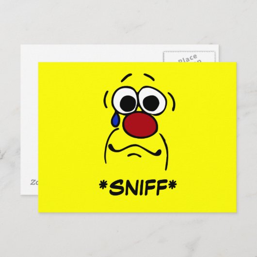 Sympathie Face Grumpey Briefkaart (Voorkant / Achterkant)