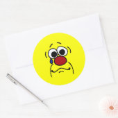 Sympathie Face Grumpey Ronde Sticker (Envelop)