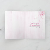 Sympathie Floral Design on Pink Kaart (Binnen)