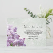 Sympathie Flower Lilacs BEDANK JE Grijs Bedankkaart (Staand voorkant)