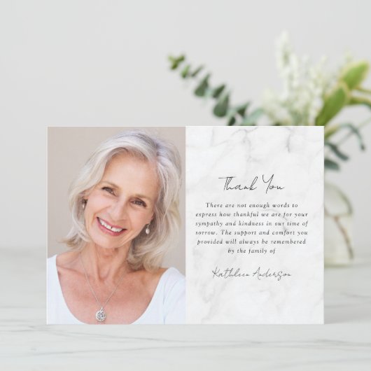 Sympathie foto begrafenis bedankkaart (Staand voorkant)