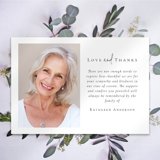 Sympathie foto begrafenis bedankkaart