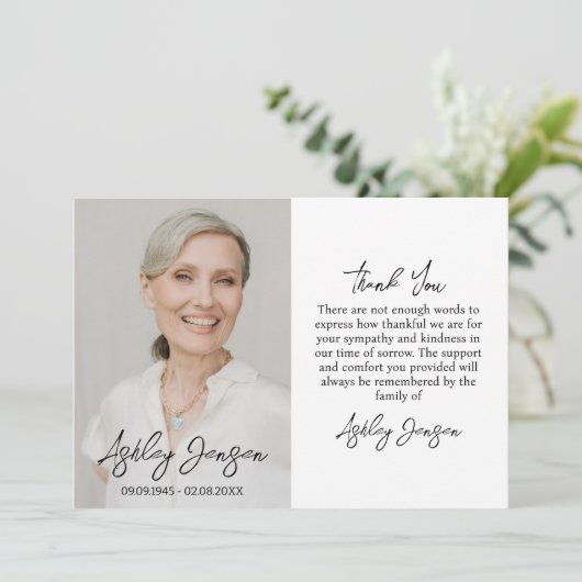 Sympathie Foto Begrafenis Dank je kaart (Staand voorkant)