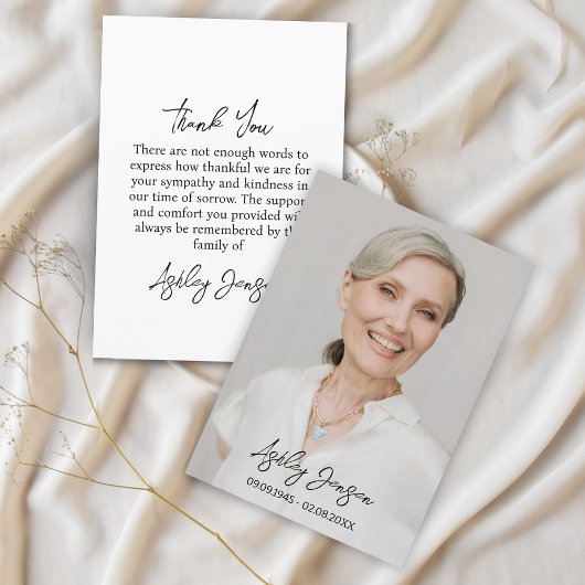 Sympathie Foto Begrafenis Dank je kaart