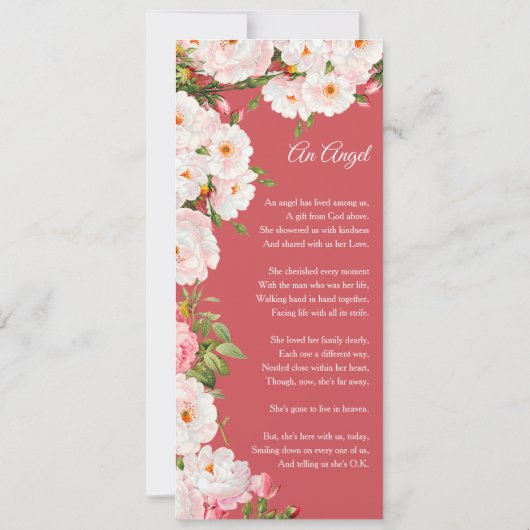 Sympathie Foto Begrafenis Dank u kaart bloesems (Achterkant)