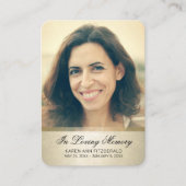 Sympathie Foto Black Script Gold Funeral Card Visitekaartje (Voorkant)