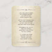 Sympathie Foto Black Script Gold Funeral Card Visitekaartje (Achterkant)