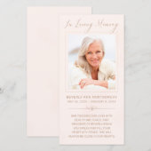 Sympathie Foto Blush Pink Waterverf Memorial Card (Voorkant / Achterkant)