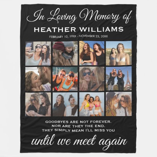 Sympathie Foto Collage Memorial Fleece Blanket (Voorkant)