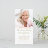 Sympathie Foto Elegant Gold Script Funeral Prayer (Staand voorkant)