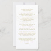 Sympathie Foto Elegant Gold Script Funeral Prayer (Achterkant)