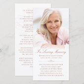 Sympathie Foto Elegant Roos Gold Funeral Prayer (Voorkant / Achterkant)