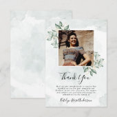 Sympathie Foto Eucalyptus Funeral Hartelijk dank Bedankkaart (Voorkant / Achterkant)