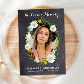 Sympathie Foto Memorial Daisy Floral Funeral Bedankkaart