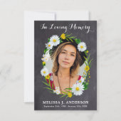 Sympathie Foto Memorial Daisy Floral Funeral Bedankkaart (Voorkant)