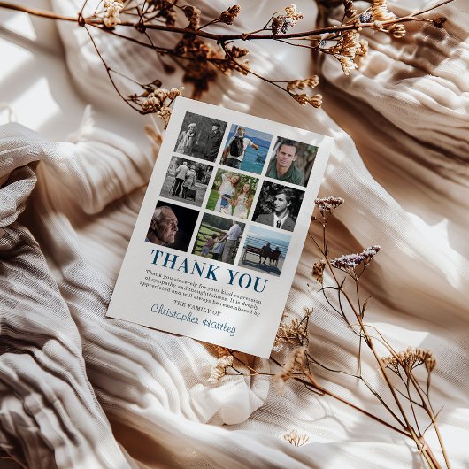 Sympathie Fotocollage begrafenis Bedankkaart