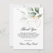 Sympathie Funeral BEDANK JE Waterverf Greenery Bedankkaart (Voorkant)