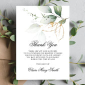 Sympathie Funeral BEDANK JE Waterverf Greenery Bedankkaart