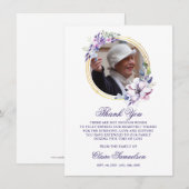 Sympathie Funeral bedankt jullie Waterverf Floral  (Voorkant / Achterkant)