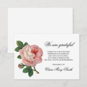 Sympathie Funeral BEDANKT U Roos Floral (Voorkant / Achterkant)