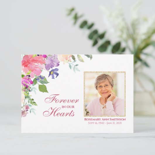 Sympathie Funeral Bedankt voor de Floral foto (Staand voorkant)