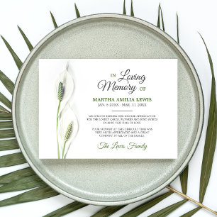 Sympathie Funeral Calla Lily Flowers Bedankkaart