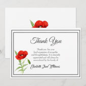 Sympathie Funeral Dank je Kaart | Poppie (Voorkant / Achterkant)