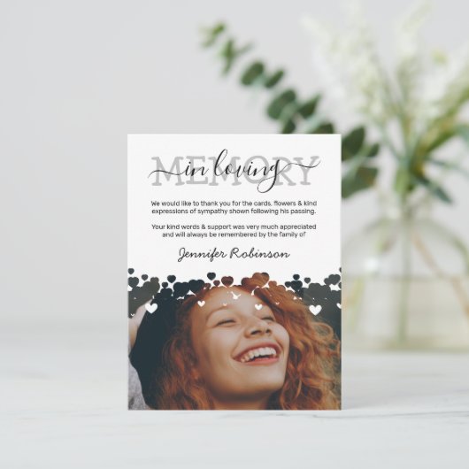 Sympathie Funeral Dank u Bedankkaart (Staand voorkant)