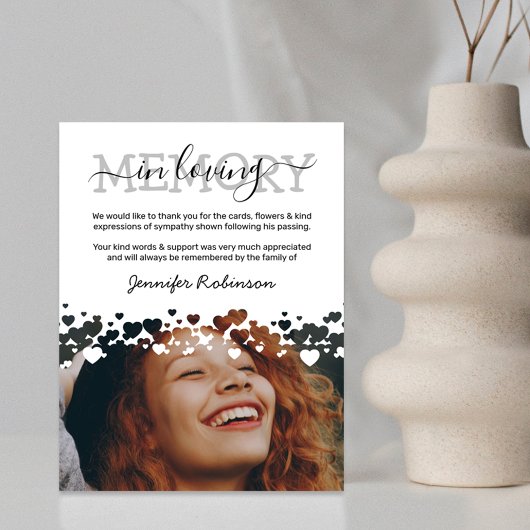 Sympathie Funeral Dank u Bedankkaart