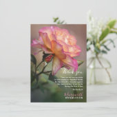 Sympathie Funeral DANK U Roze Rose Bedankkaart (Staand voorkant)