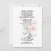 Sympathie Funeral dankt je roze Floral | POEM Bedankkaart (Achterkant)