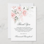 Sympathie Funeral dankt je roze Floral | POEM Bedankkaart (Voorkant)
