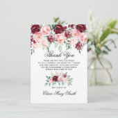 Sympathie Funeral dankt je Waterverf Floral Bedankkaart (Staand voorkant)