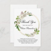 Sympathie Funeral dankt je Waterverf Floral Bedankkaart (Voorkant / Achterkant)