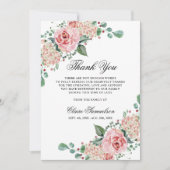 Sympathie Funeral dankt je Waterverf Pink Floral Bedankkaart (Voorkant)