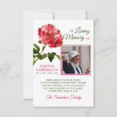 Sympathie Funeral Floral Red ROOS DANK U Bedankkaart (Voorkant)