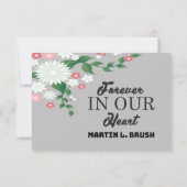 Sympathie Funeral Flower DANK You Note Message Bedankkaart (Achterkant)