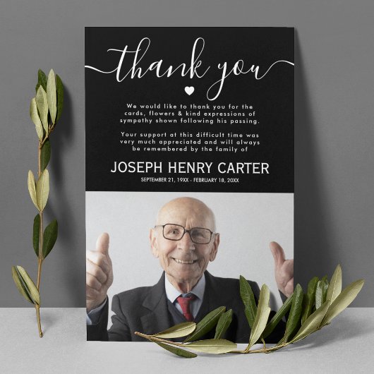 Sympathie Funeral foto Bedankkaart