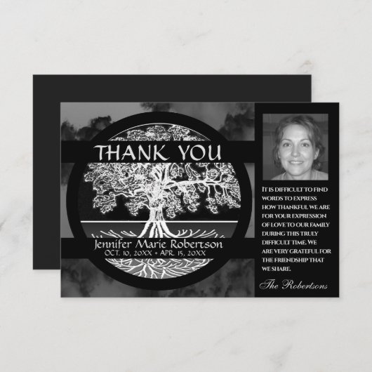 Sympathie Funeral Foto: DANK U Boom van het leven (Voorkant / Achterkant)