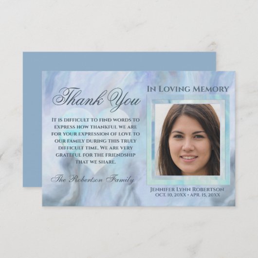 Sympathie Funeral Foto: DANK U MET Hart (Voorkant / Achterkant)