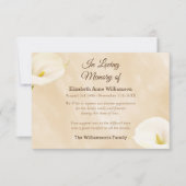 Sympathie Funeral Lily Flowers Dank je wel Bedankkaart (Voorkant)