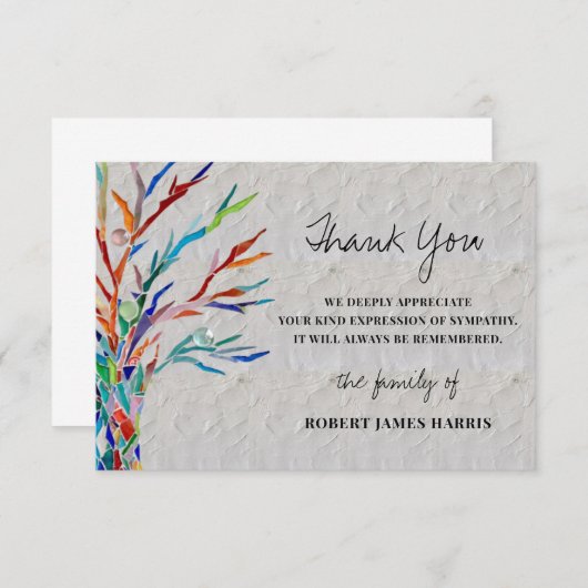 Sympathie Funeral Memorial Bedankt (Voorkant / Achterkant)