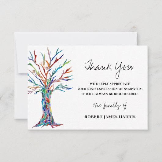 Sympathie Funeral Memorial Bedankt (Voorkant)