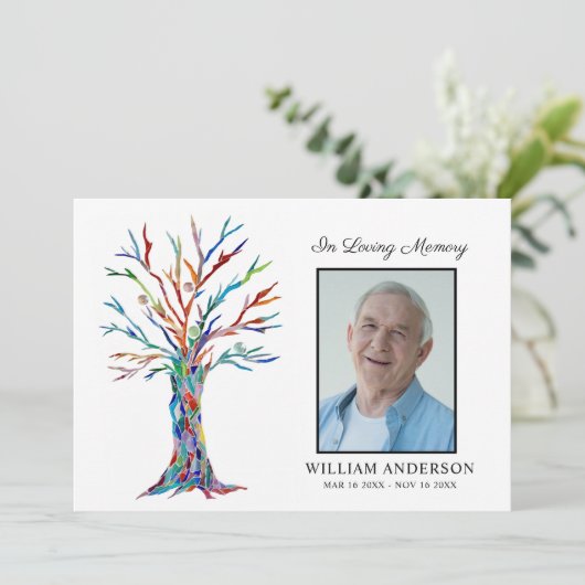 Sympathie Funeral Memorial Dank je foto Bedankkaart (Staand voorkant)