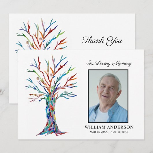 Sympathie Funeral Memorial Dank je foto Bedankkaart (Voorkant / Achterkant)