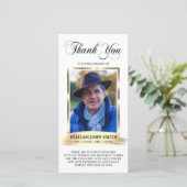 Sympathie Funeral Memorial White DANK You Photo Bedankkaart (Staand voorkant)