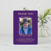 Sympathie Funeral Memory BEDANKT U Foto Paars (Staand voorkant)